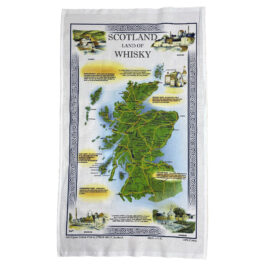 Scotland Land of Whisky Tea Towel